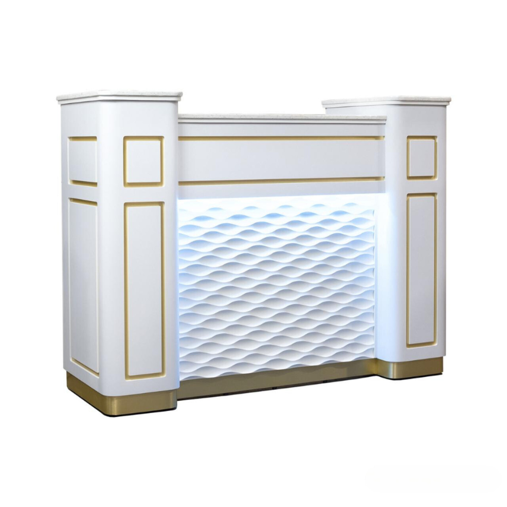 NAPA Reception Table w/ LED (White/Gold)