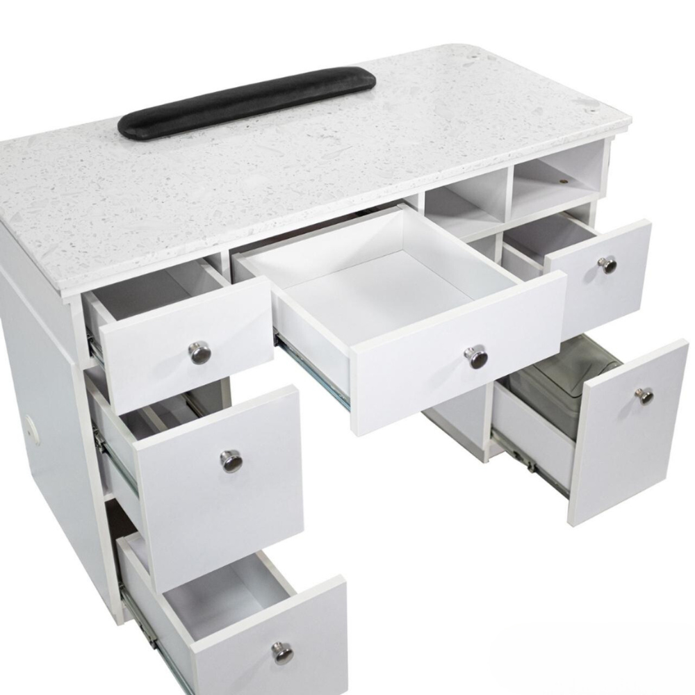 Napa Manicure Table White/Silver