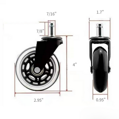 Roller Blade Style Stool Casters for All Floors