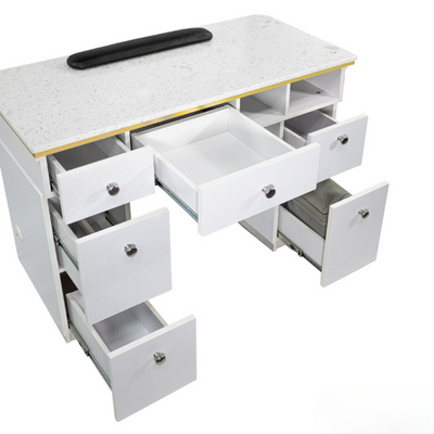 Napa Manicure Table White/Gold by Mayakoba