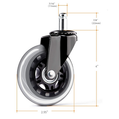 Roller Blade Style Stool Casters for All Floors