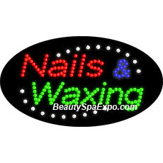 Oval Nails & Waxing LED Sign