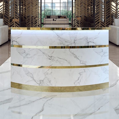 Gold & Marble Reception Desk