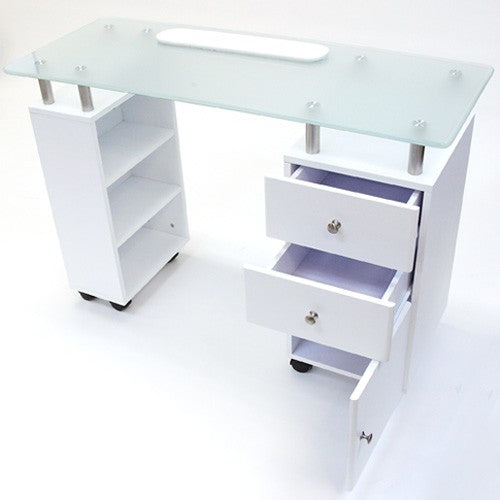 Glass Top Nail Table