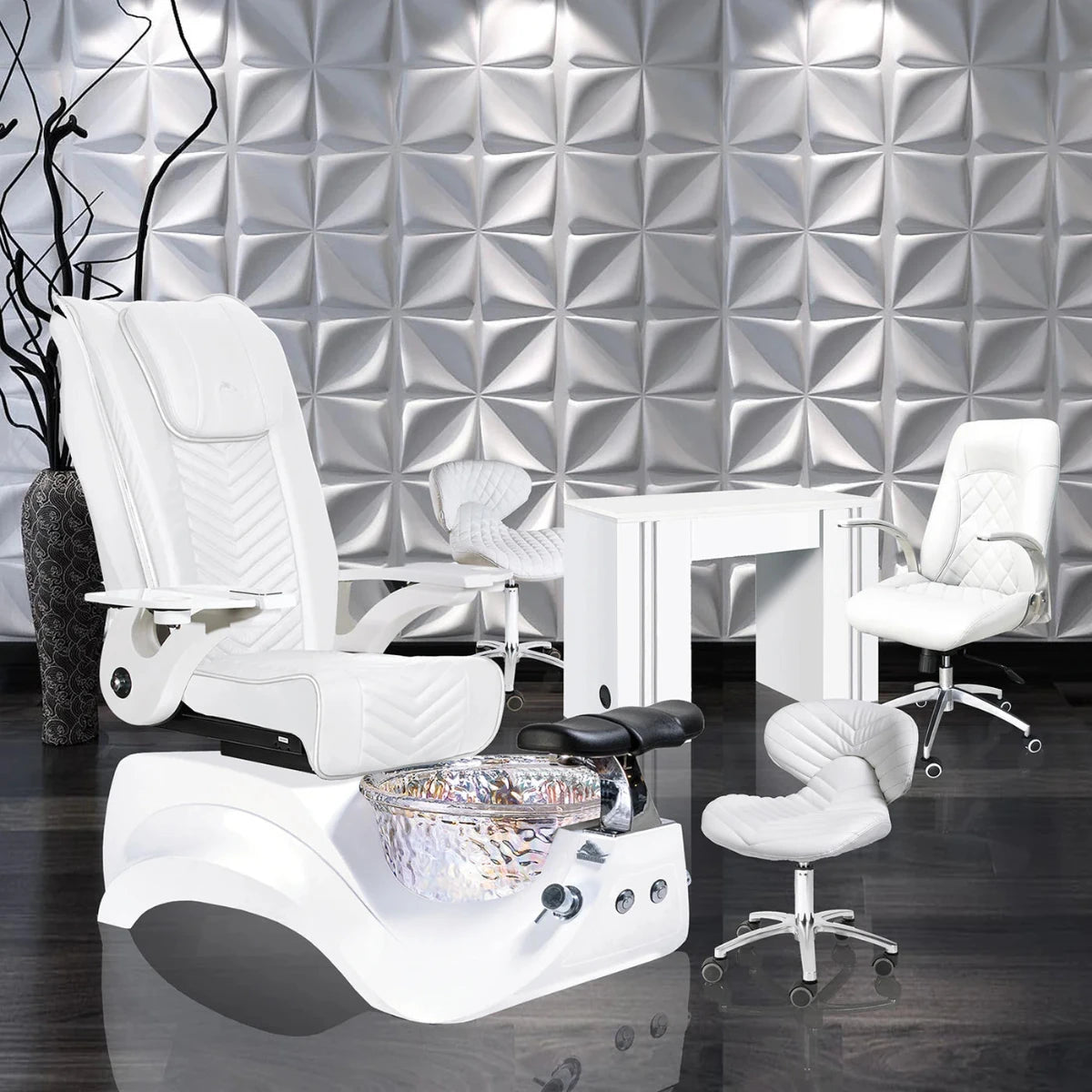 Alden Crystal Pedicure Chair Package Deal