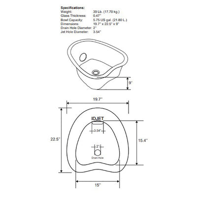 Gs5011 - Heartshape Glass Pedicure Bowl