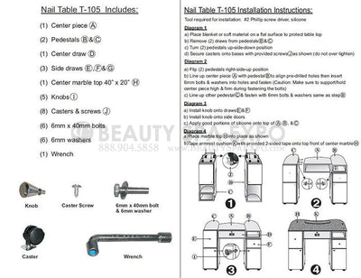 T-0639 Triple Nail Table