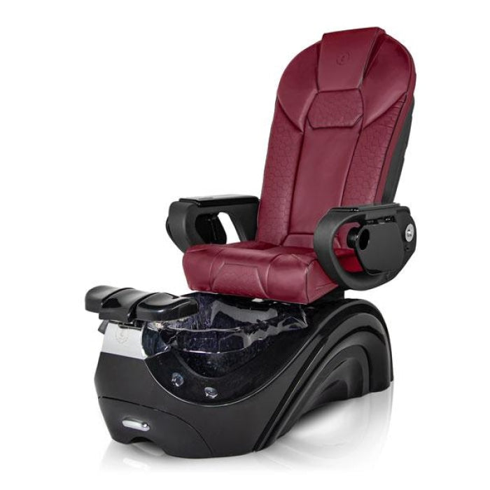 Dolphin BLACK Pedicure Chair Throne Burgundy Seat 