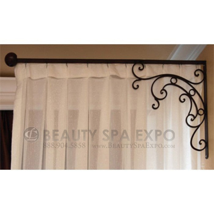 Rust Iron Scroll Salon Drapery Rod