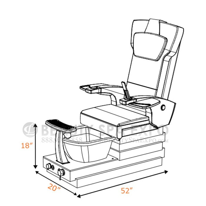 GSpaW Pedicure Chair. Dimentions