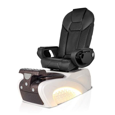 Milan CHOCOLATE Pedicure Chair. Thone Black Seat 