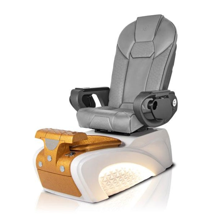 Milan GOLD Pedicure Chair. Throne Gray Seat