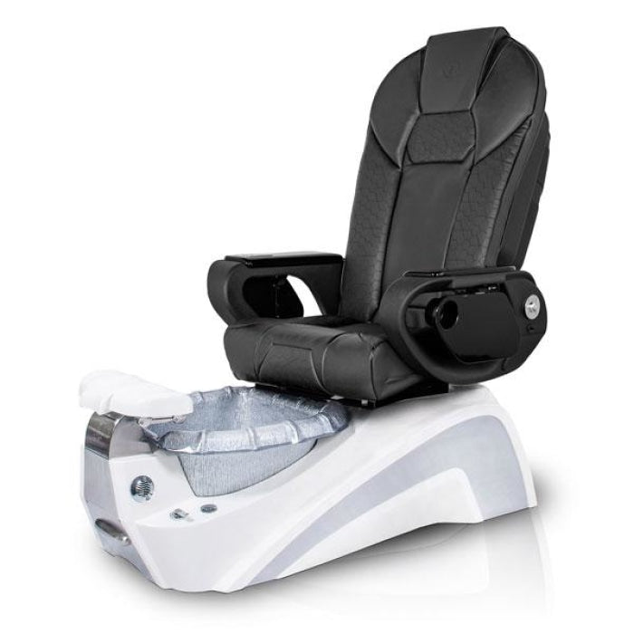 Murano SILVER Pedicure Chair. Throne Black Seat 