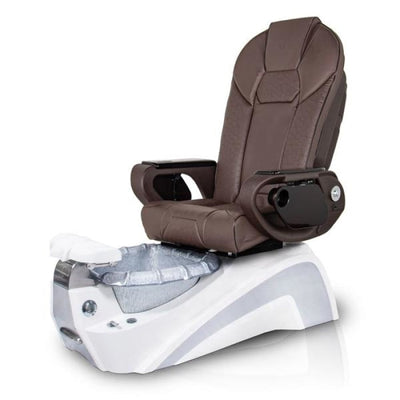 Murano SILVER Pedicure Chair. Throne Chocolate Seat 