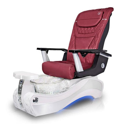 New Beginning WHITE-MARBLE Pedicure Chair. T Timeless Red Seat