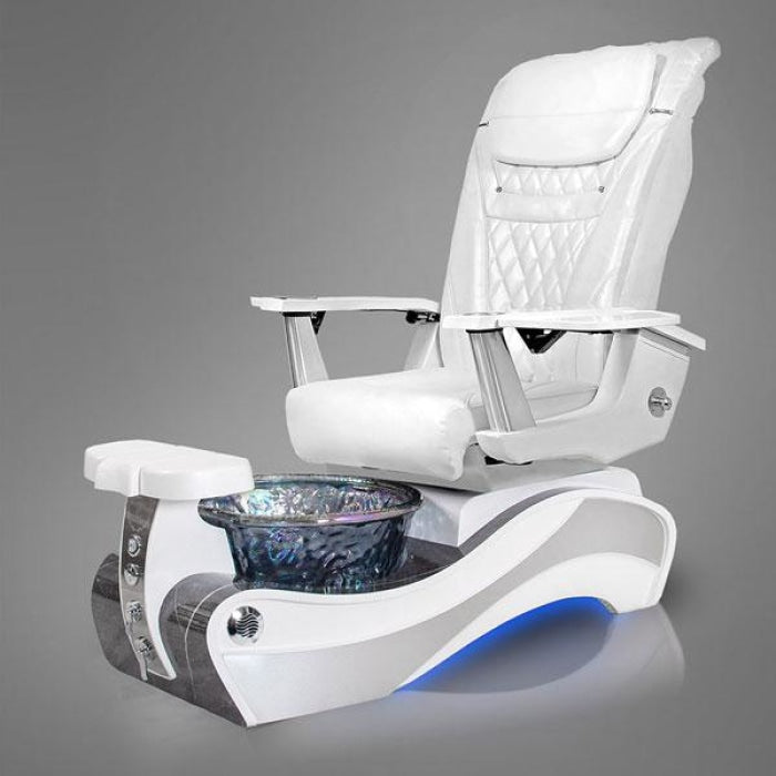 New Beginning GREY-MARBLE Pedicure Chair. Prestige White  Chair