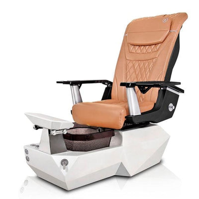 Tri WHITE Pedicure Chair. T Timeless Mocha Seat